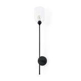Clyde Matte Black with Glass Round Wall Sconce