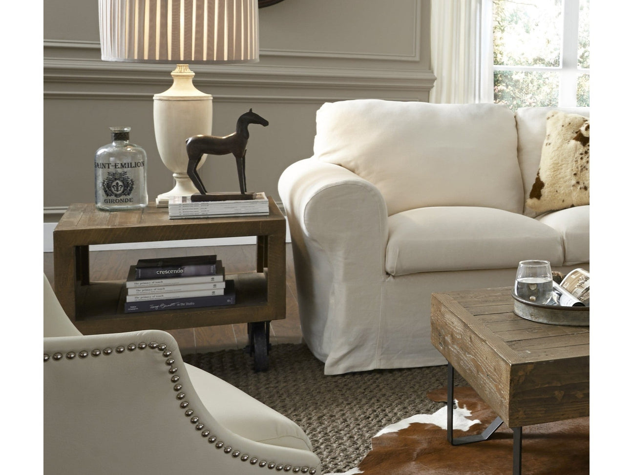 Coalburn Reclaimed Wood Square Side Table in Russett Brown - Ornate Home