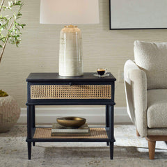Coast Black Rattan Side Table - Ornate Home