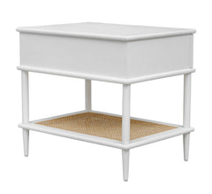 Coast White Rattan Side Table - Ornate Home