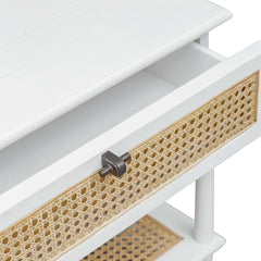 Coast White Rattan Side Table - Ornate Home