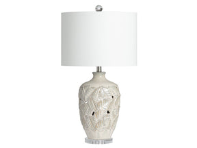 Coastal Leaf Beige Table Lamp - Ornate Home