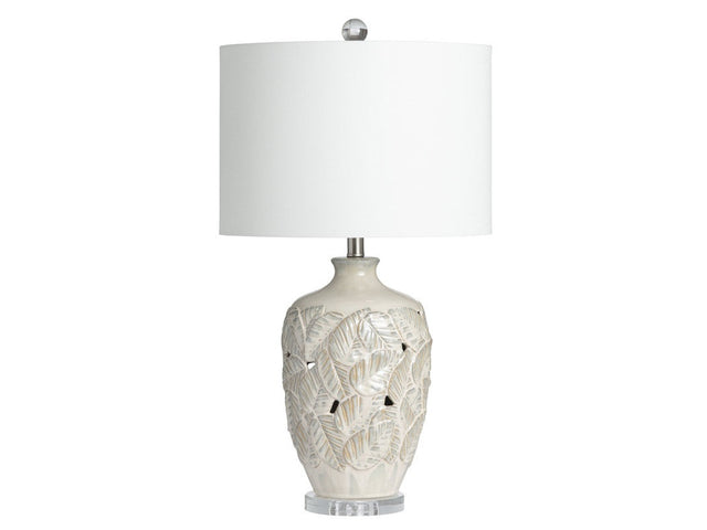 Coastal Leaf Beige Table Lamp - Ornate Home