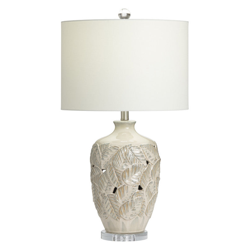 Coastal Leaf Beige Table Lamp - Ornate Home