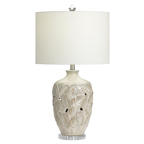 Coastal Leaf Beige Table Lamp - Ornate Home