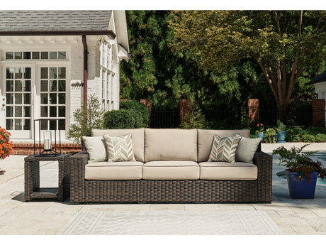 Coastline Bay Brown Outdoor Sofa with Cushion - Ornate Home