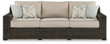 Coastline Bay Brown Outdoor Sofa with Cushion - Ornate Home