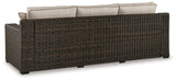 Coastline Bay Brown Outdoor Sofa with Cushion - Ornate Home