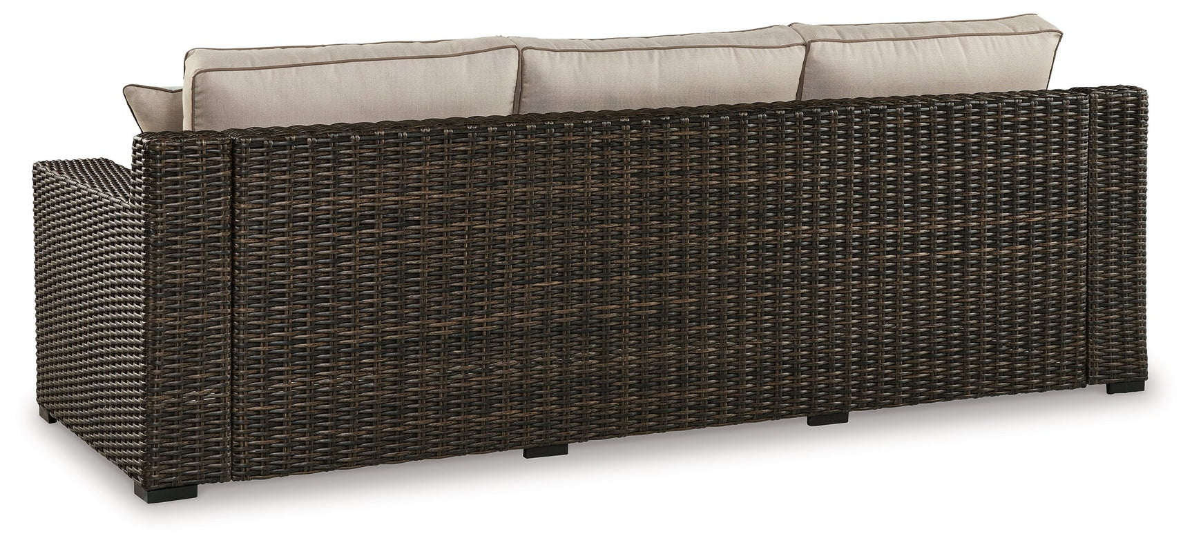 Coastline Bay Brown Outdoor Sofa with Cushion - Ornate Home