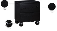 Coastline Black Wood Nightstand - Ornate Home