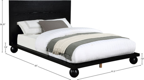 Coastline Black Wood Queen Bed (3 Boxes) - Ornate Home