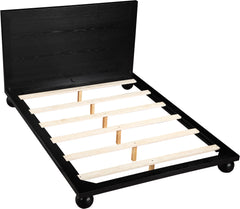 Coastline Black Wood Queen Bed (3 Boxes) - Ornate Home