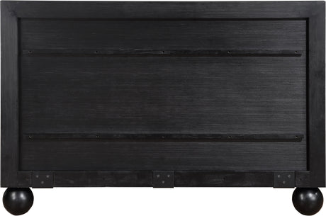 Coastline Black Wood Queen Bed (3 Boxes) - Ornate Home