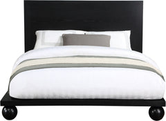 Coastline Black Wood Queen Bed (3 Boxes) - Ornate Home