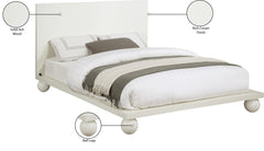 Coastline Cream Wood King Bed (3 Boxes) - Ornate Home
