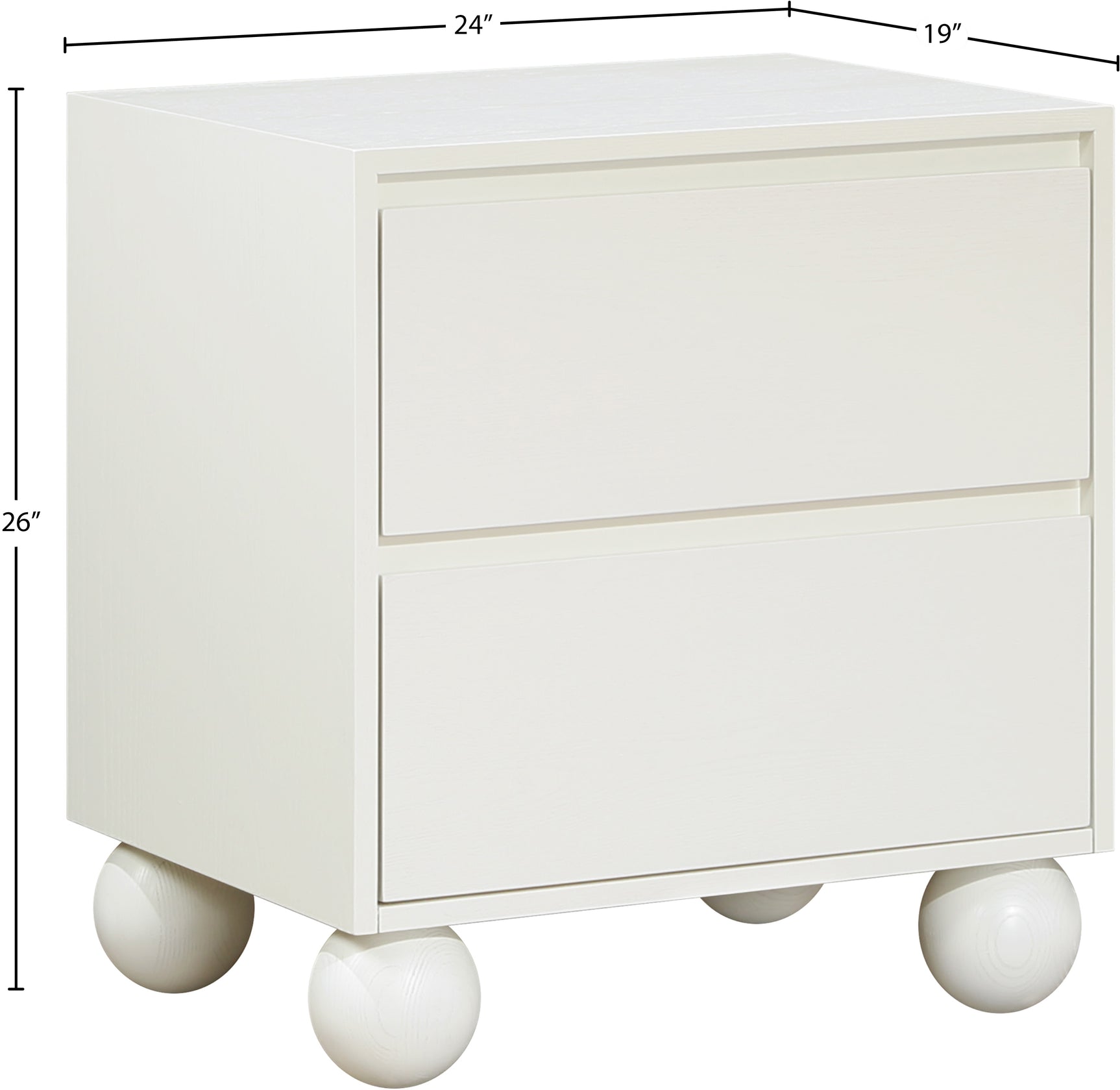 Coastline Cream Wood Nightstand - Ornate Home