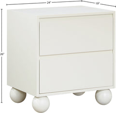 Coastline Cream Wood Nightstand - Ornate Home