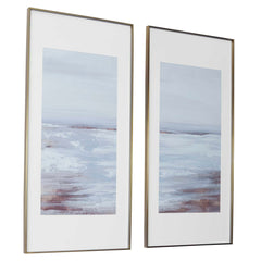 Coastline Multicolor Framed Prints (Set of 2) - Ornate Home