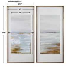 Coastline Multicolor Framed Prints (Set of 2) - Ornate Home
