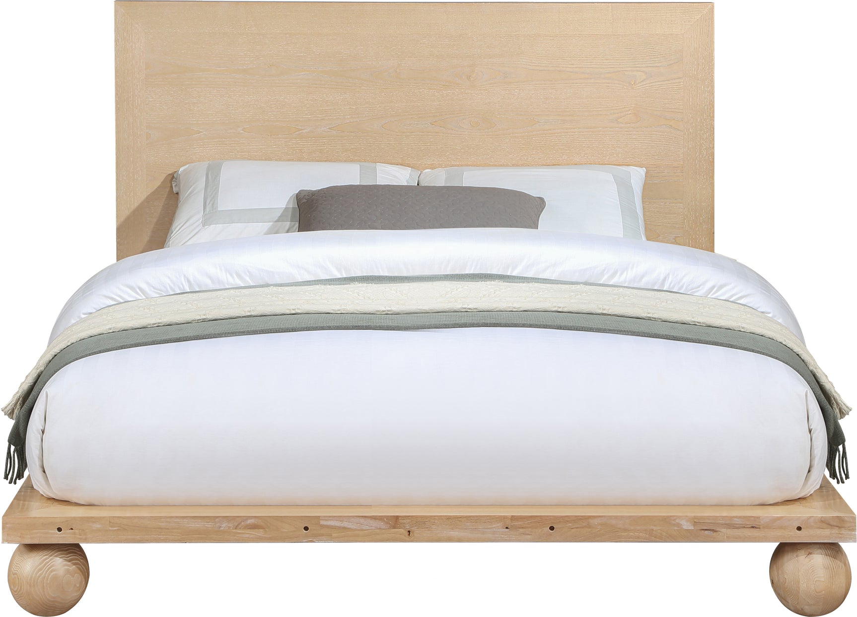 Coastline Natural Wood Queen Bed (3 Boxes) - Ornate Home