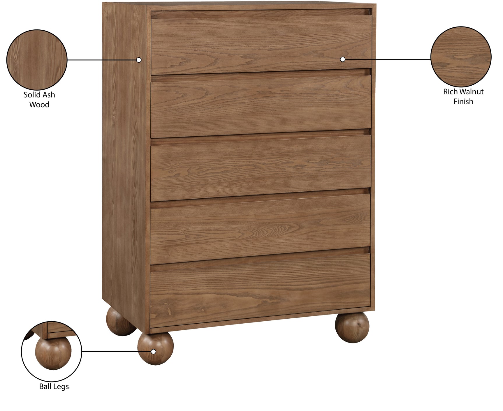 Coastline Walnut Wood Chest - Ornate Home