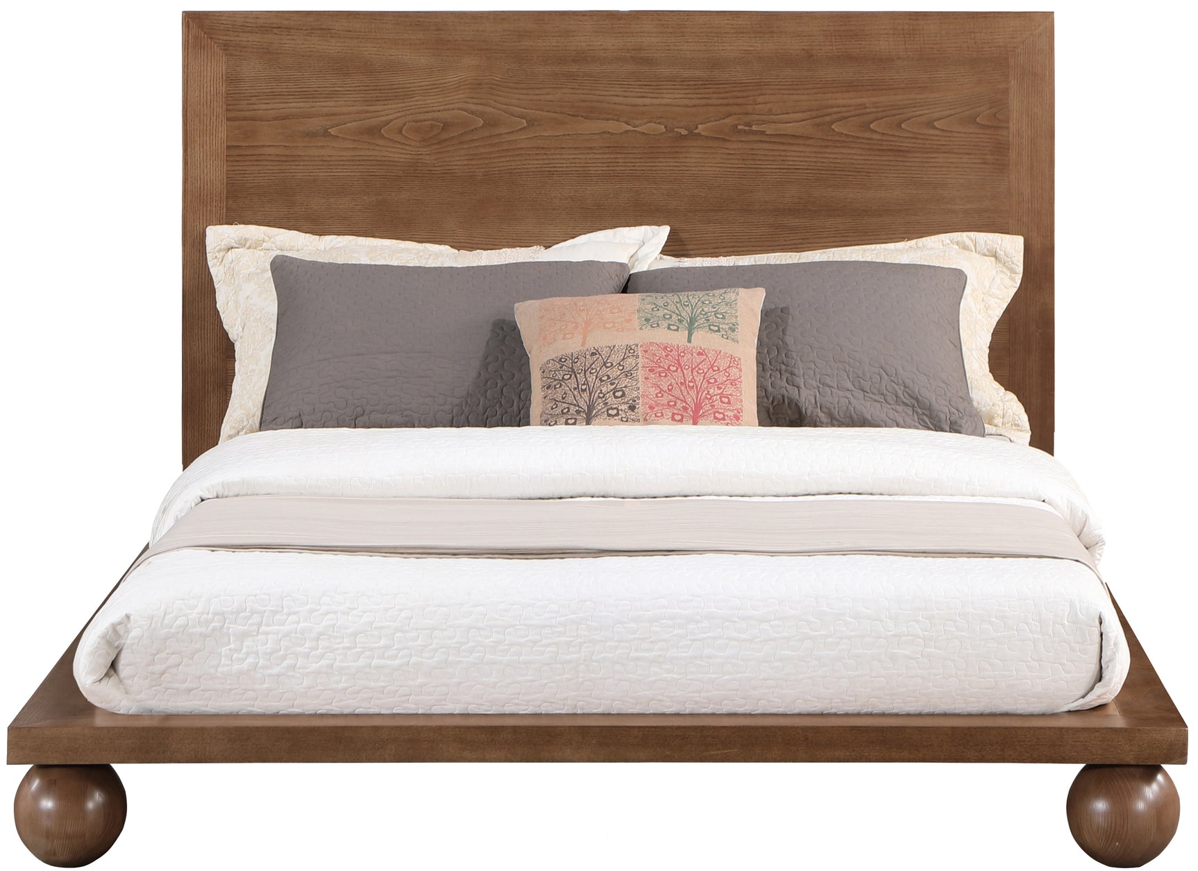 Coastline Walnut Wood King Bed (3 Boxes) - Ornate Home