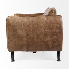 Cobain Brown 84" Leather Two Seater Sofa - Ornate Home