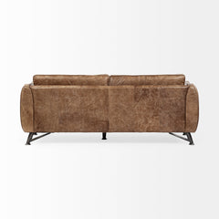 Cobain Brown 84" Leather Two Seater Sofa - Ornate Home
