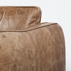 Cobain Brown 84" Leather Two Seater Sofa - Ornate Home