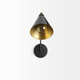 Cobalt Black Metal Cone Shaped Swivel Wall Sconce - Ornate Home