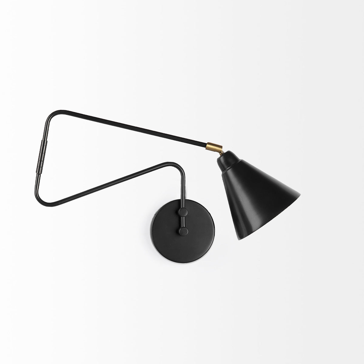 Cobalt Black Metal Cone Shaped Swivel Wall Sconce - Ornate Home