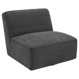 Cobie Dark Charcoal Upholstered Armless Swivel Chair - Ornate Home