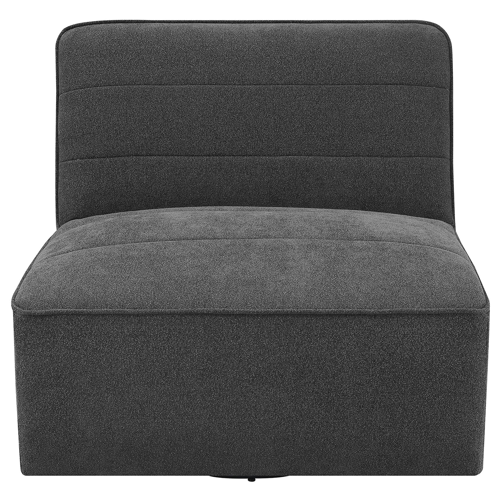 Cobie Dark Charcoal Upholstered Armless Swivel Chair - Ornate Home