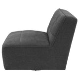 Cobie Dark Charcoal Upholstered Armless Swivel Chair - Ornate Home