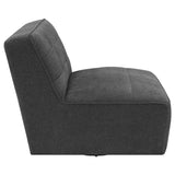 Cobie Dark Charcoal Upholstered Armless Swivel Chair - Ornate Home