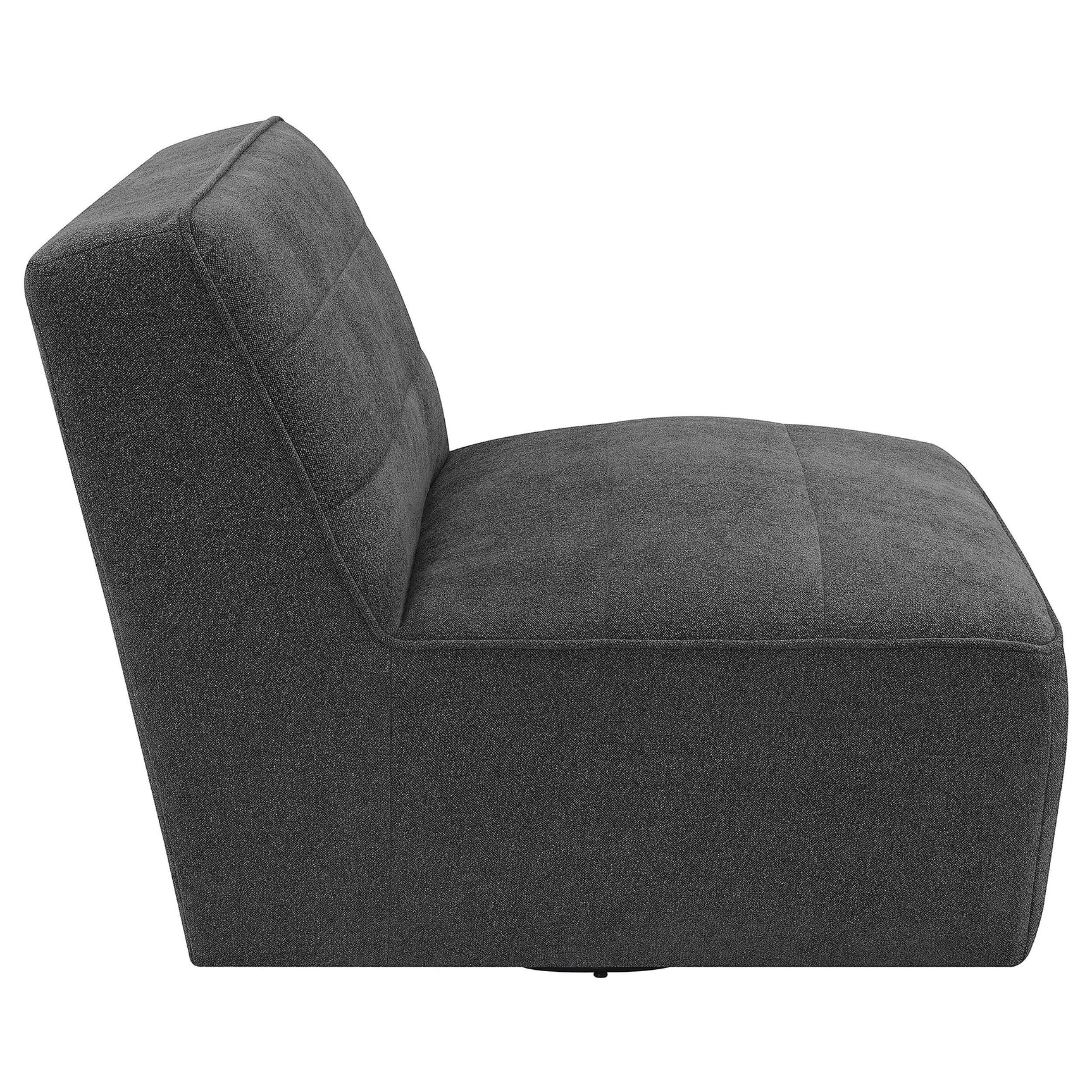Cobie Dark Charcoal Upholstered Armless Swivel Chair - Ornate Home