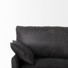Cochrane Black Leather Three Seater Sofa - Ornate Home