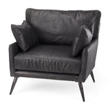 Cochrane Black Leather Wrapped Chair - Ornate Home
