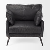 Cochrane Black Leather Wrapped Chair - Ornate Home