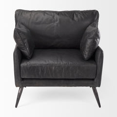 Cochrane Black Leather Wrapped Chair - Ornate Home