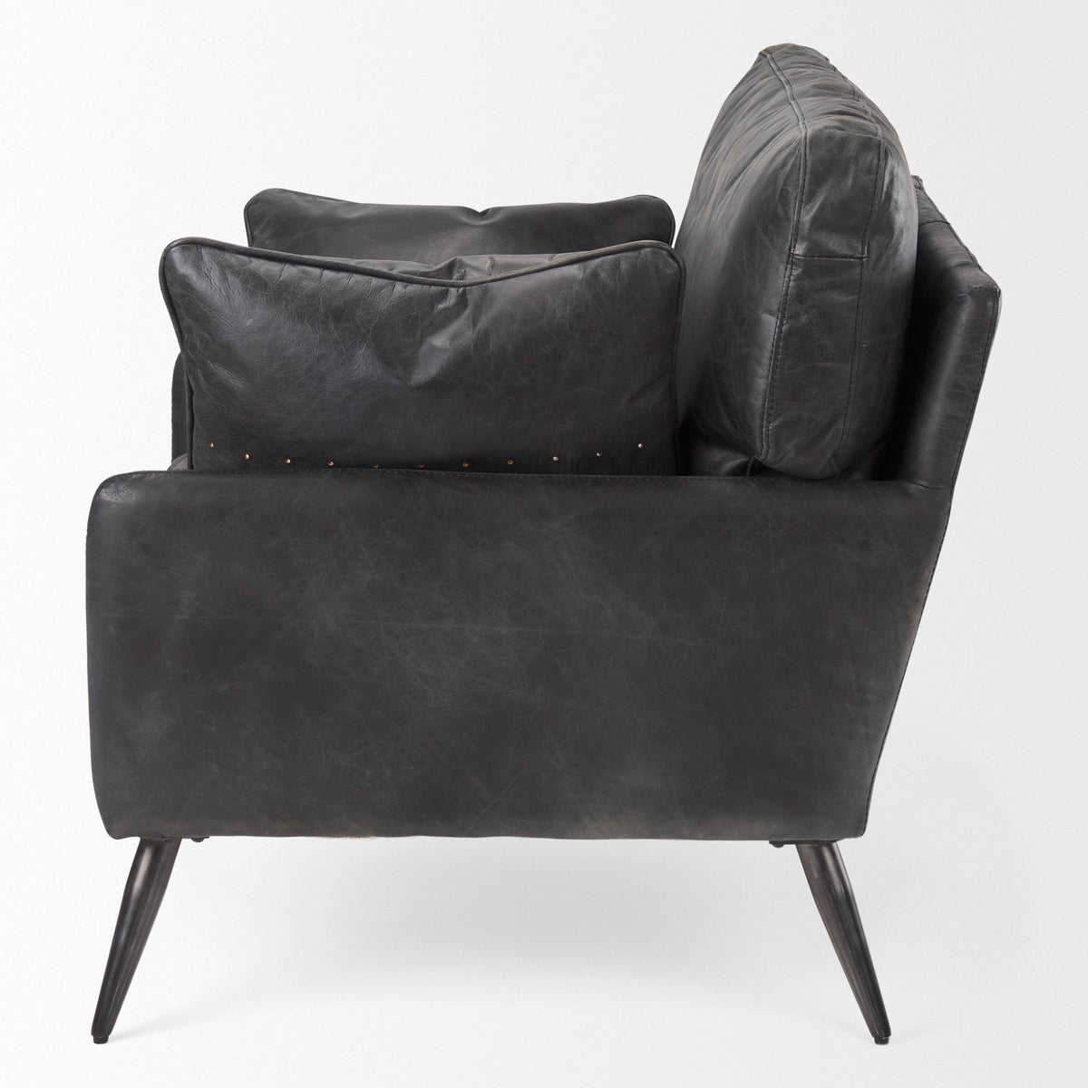 Cochrane Black Leather Wrapped Chair - Ornate Home
