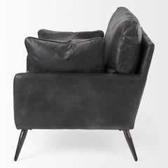 Cochrane Black Leather Wrapped Chair - Ornate Home