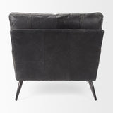 Cochrane Black Leather Wrapped Chair - Ornate Home