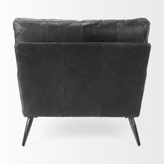 Cochrane Black Leather Wrapped Chair - Ornate Home