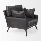 Cochrane Black Leather Wrapped Chair - Ornate Home