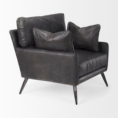 Cochrane Black Leather Wrapped Chair - Ornate Home