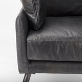 Cochrane Black Leather Wrapped Chair - Ornate Home