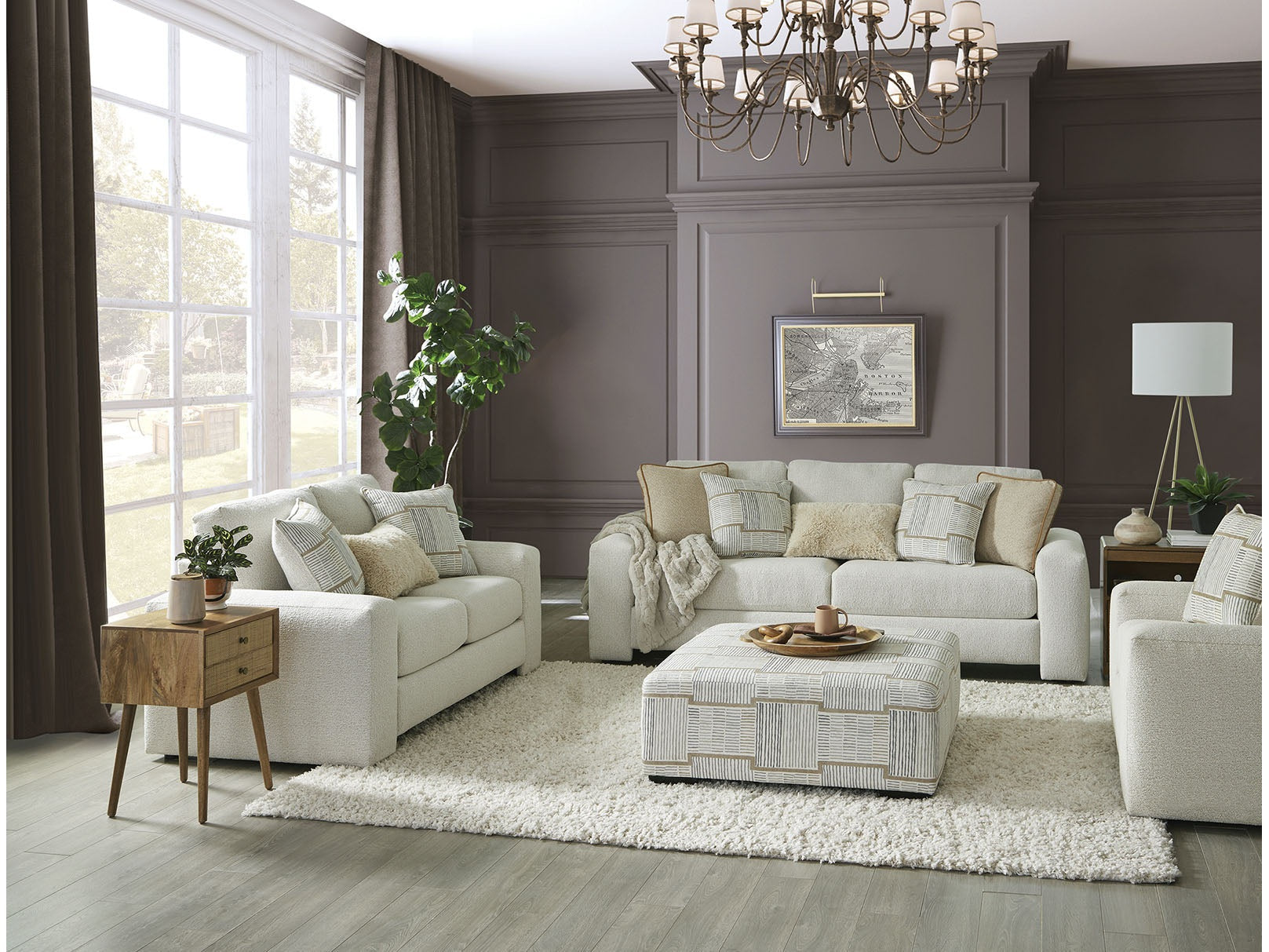 Cochrane Cream/Beige Sofa & Loveseat - Ornate Home