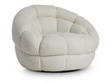 Coco White/Cream Fabric Swivel Chair - Ornate Home