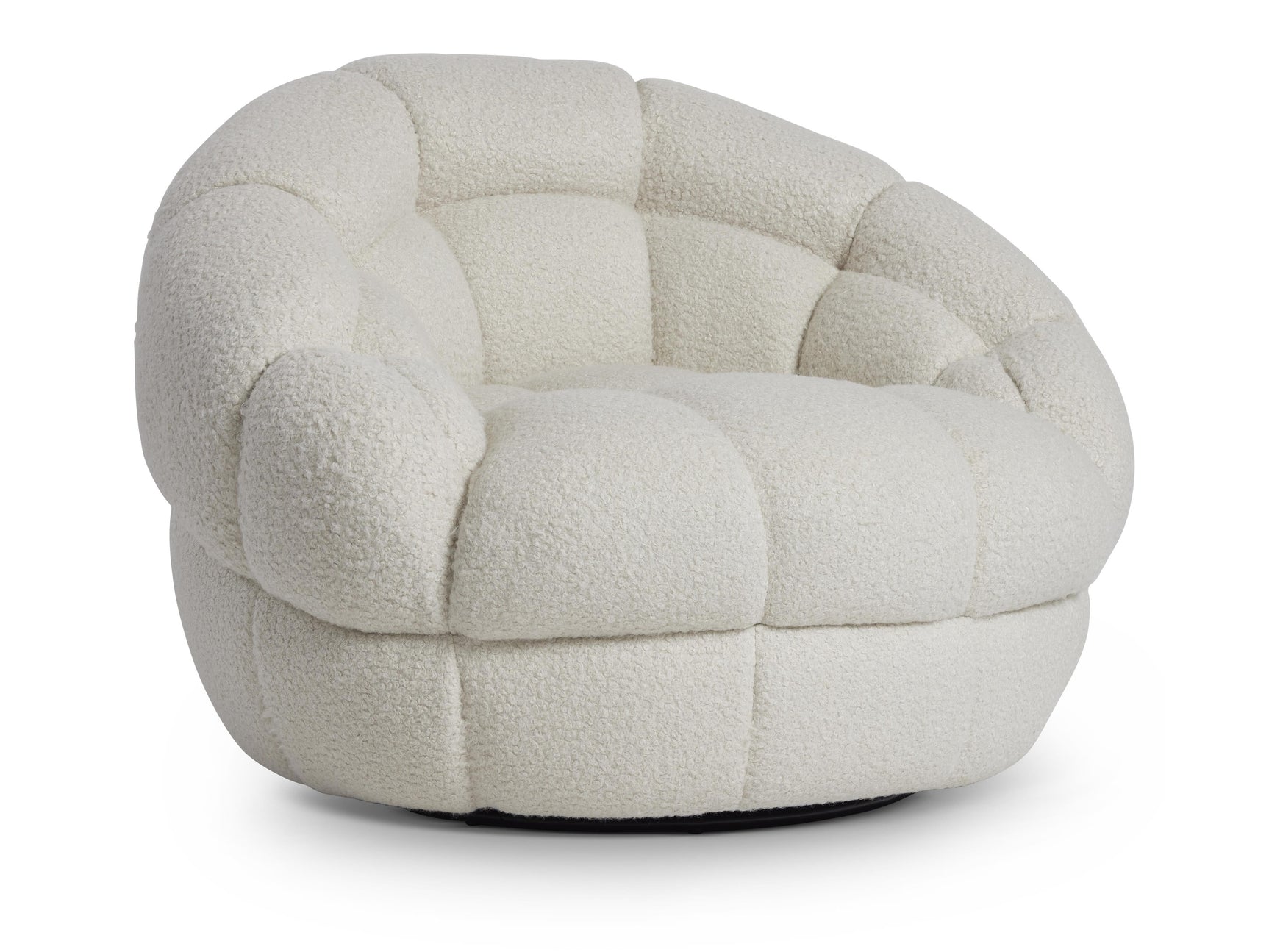 Coco White/Cream Fabric Swivel Chair - Ornate Home